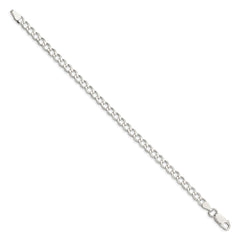 Sterling Silver 5.3mm Semi-solid Flat Curb Chain QLFB120-8