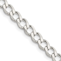 Sterling Silver 5.3mm Semi-solid Flat Curb ChainQLFB120