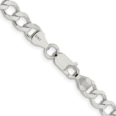 Sterling Silver 6.7mm Semi-solid Flat Curb ChainQLFB150