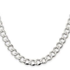 Sterling Silver 8.1mm Semi-solid Flat Curb ChainQLFB180
