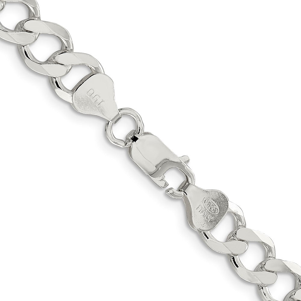 Sterling Silver 8.1mm Semi-solid Flat Curb ChainQLFB180