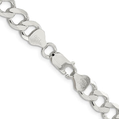 Sterling Silver 8.1mm Semi-solid Flat Curb ChainQLFB180