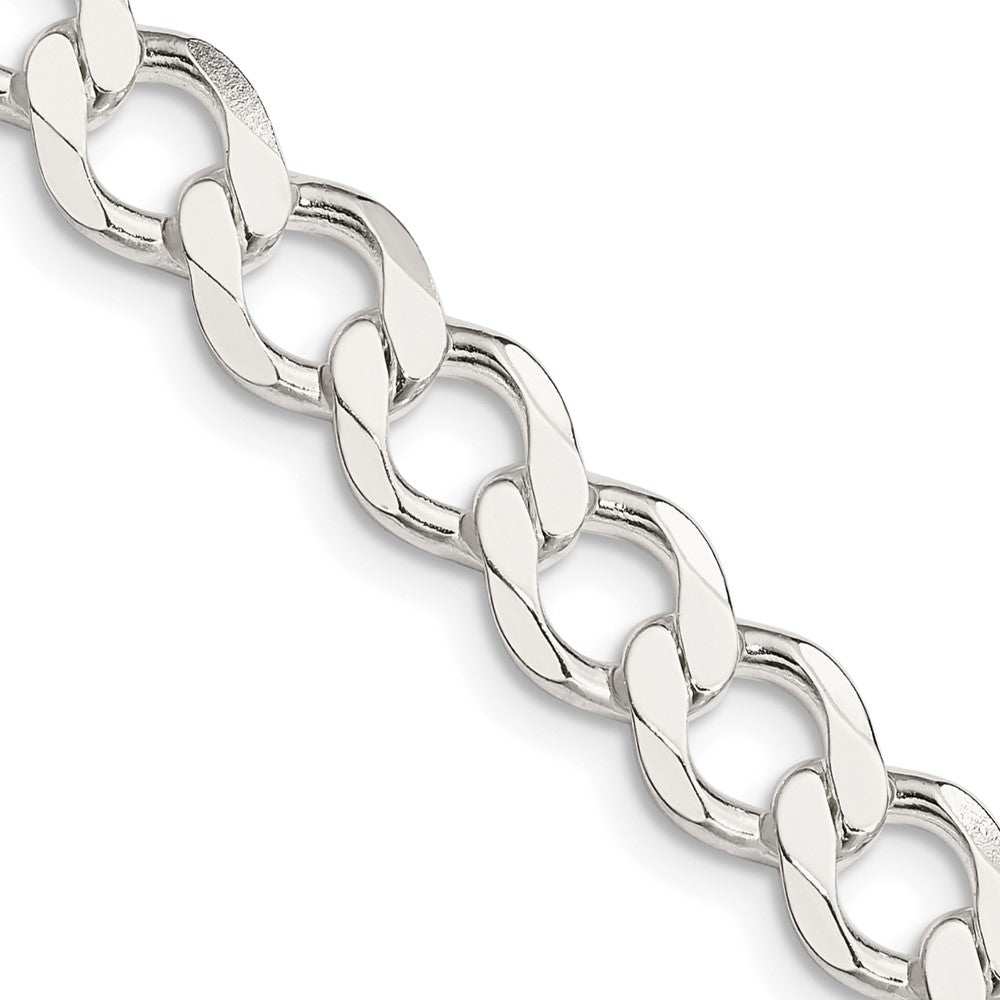 Sterling Silver 8.1mm Semi-solid Flat Curb ChainQLFB180