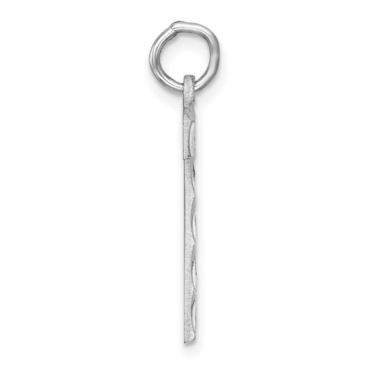 Sterling Silver Rhodium-plated Large Diamond-cut #7 Charm QLN07