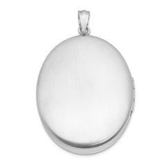 Sterling Silver Rhodium-plated God Has.. Diamond Ash Holder Oval Locket QLS1010