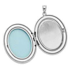 Sterling Silver Rhodium-plated God Has.. Diamond Ash Holder Oval Locket QLS1010