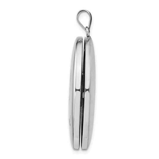 Sterling Silver Rhodium-plated Forever In My Heart Ash Holder Oval Locket QLS1015