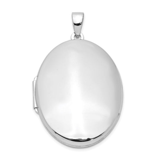 Sterling Silver Rhodium-plated Polished 32mm Oval Locket QLS101
