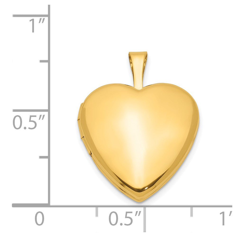 1/20 Gold Filled Satin and Polished 2-Frame 15mm Heart Locket QLS102