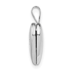 Sterling Silver Rhodium-plated & Gold Tone Satin & D/C Cross Heart Locket QLS1027