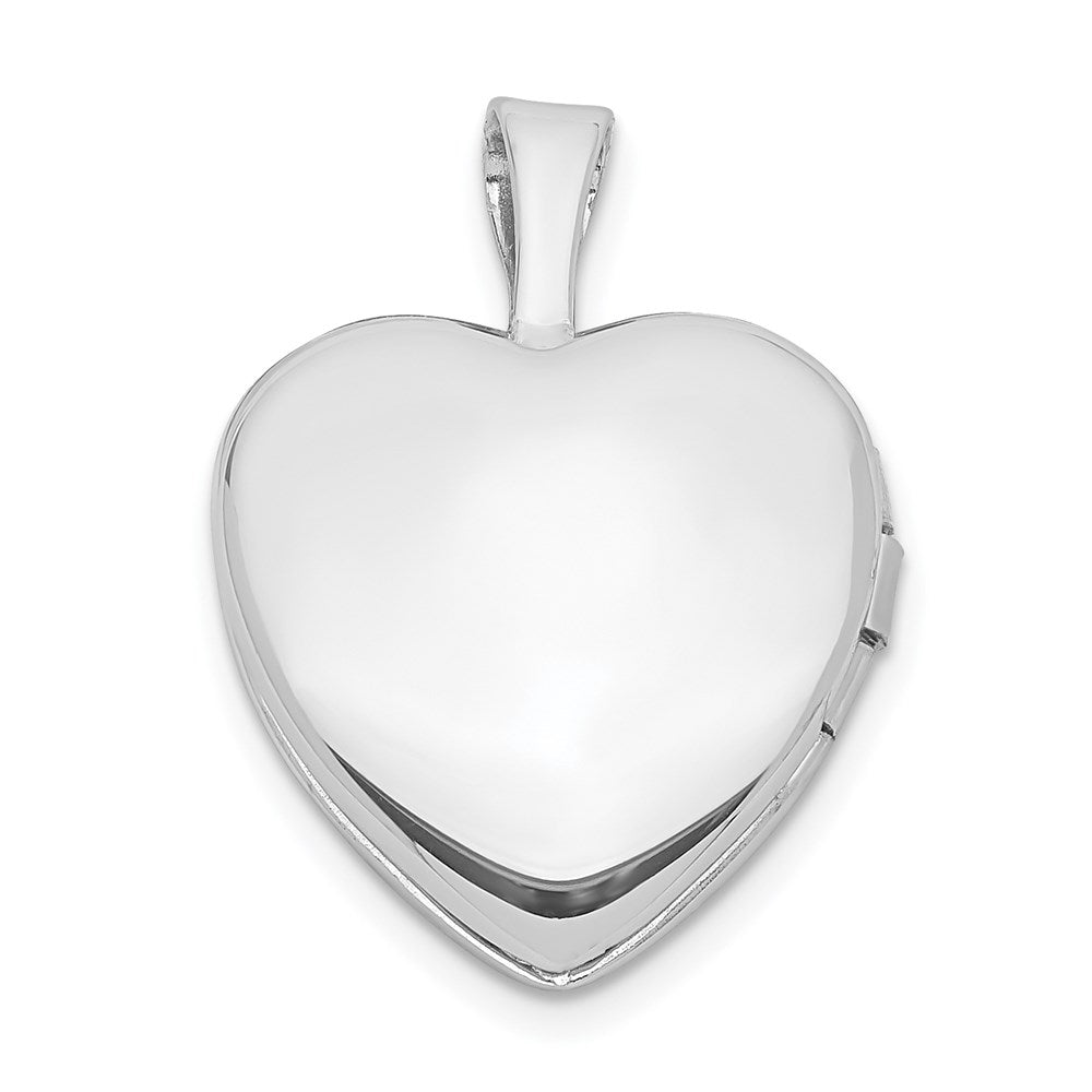 Sterling Silver Rhodium-plated & Gold Tone Satin & D/C Cross Heart Locket QLS1027