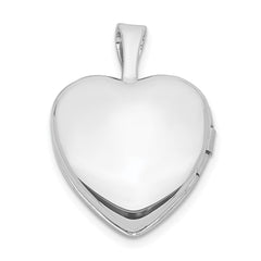 Sterling Silver Rhodium-plated & Gold Tone Satin & D/C Cross Heart Locket QLS1027