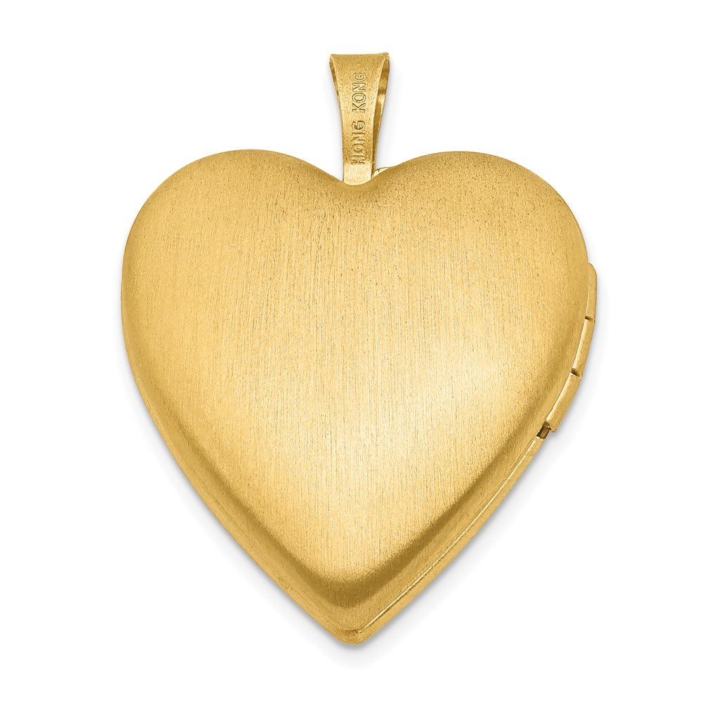 1/20 Gold Filled & White Rhodium Satin Butterfly 19mm Heart Locket QLS110