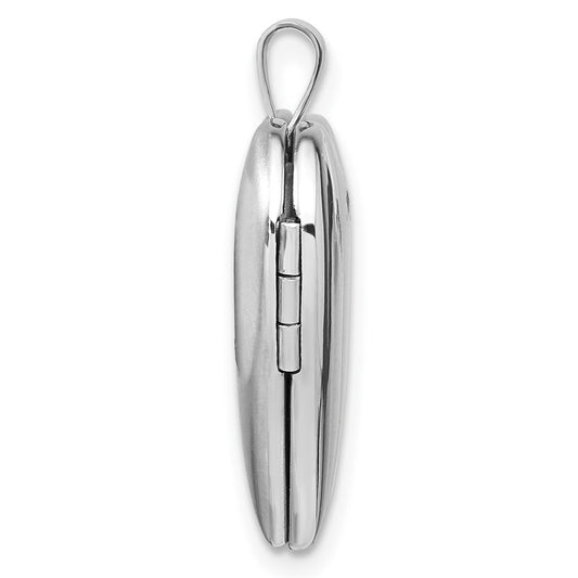 Sterling Silver Rhodium-plated Polished 20mm Heart Ash Holder Locket QLS1115--2