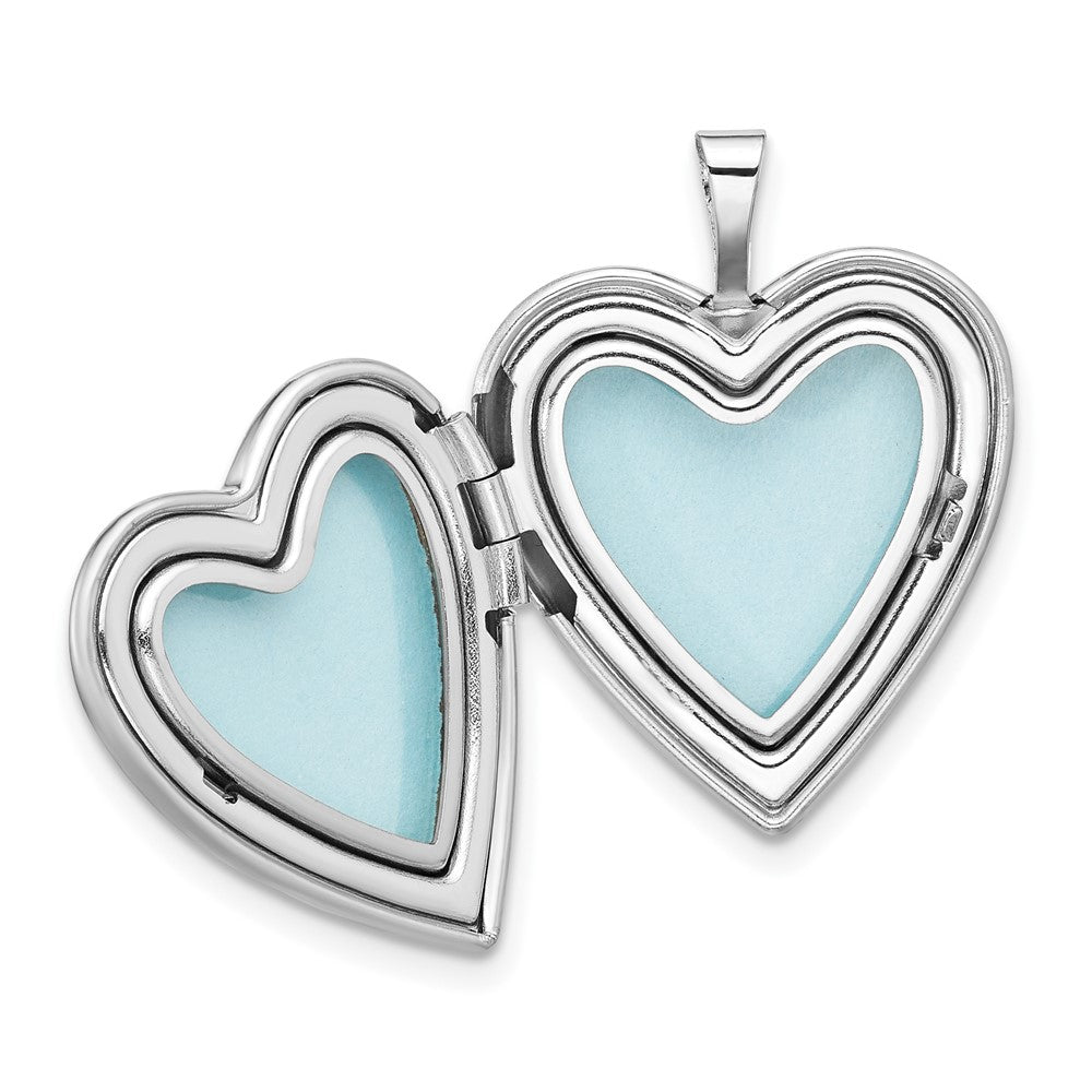 Sterling Silver Rh-plate Polish/Satin Epoxy 20mm I Love You Rose Locket QLS1119