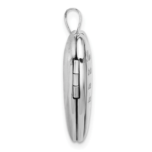 Sterling Silver RH-pl I LOVE YOU TO THE MOON AND.. 20mm Heart Locket QLS1135