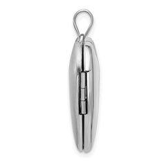 Sterling Silver Rhodium-plated Polished Paw Print 24mm Heart Locket QLS1140