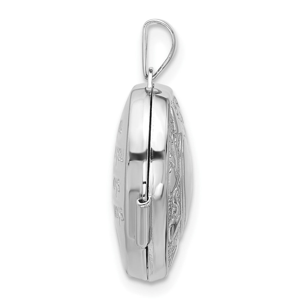 SS Rhod-plated Heart Border 18mm Love you Reversible Heart Locket QLS1142