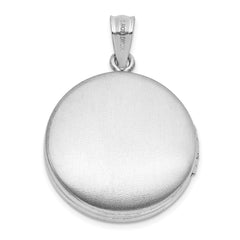 Sterling Silver Rhodium-plated Celtic Knots 20mm Round Locket QLS1177