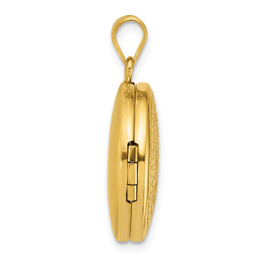 Sterling Silver Gold-plated Polished Front/Brushed Back Celtic Trinity 20mm Round Locket QLS1177GP