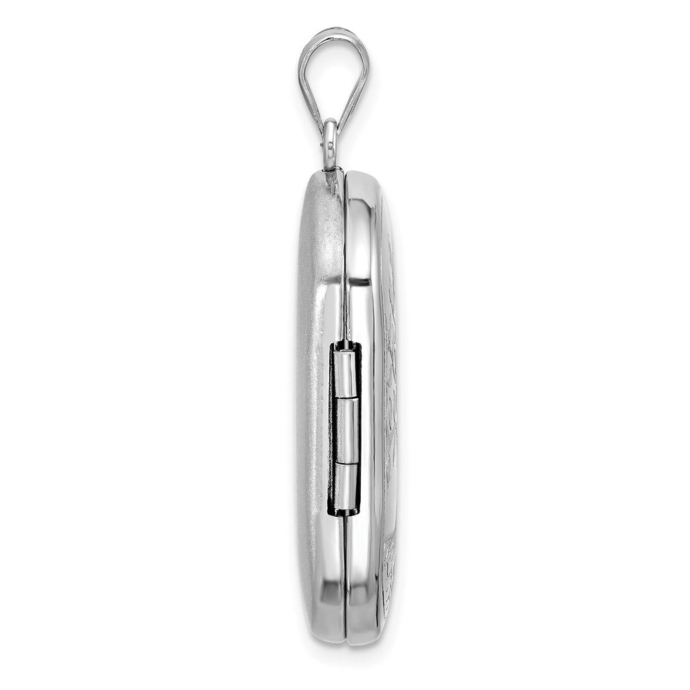 Sterling Silver Rhodium-plated Tree of Life 30x19mm Rectangle Locket QLS1181