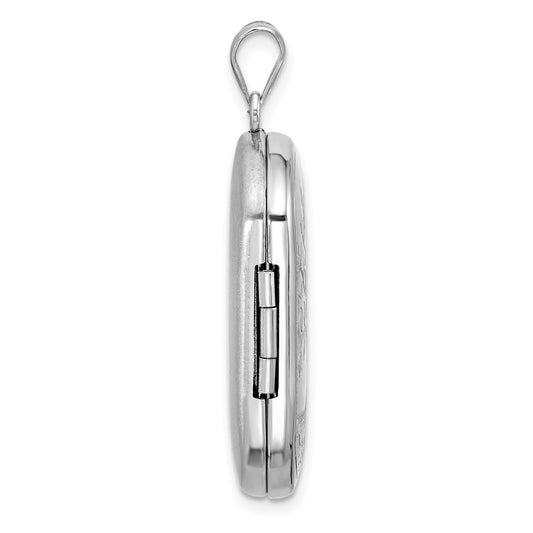 Sterling Silver Rhodium-plated Tree of Life 30x19mm Rectangle Locket QLS1181