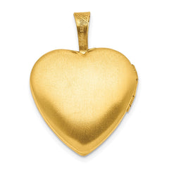 1/20 Gold Filled Polished & Textured Diamond 16mm Floral Heart Locket QLS1184