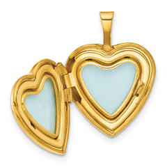 1/20 Gold Filled Polished & Textured Diamond 16mm Floral Heart Locket QLS1184