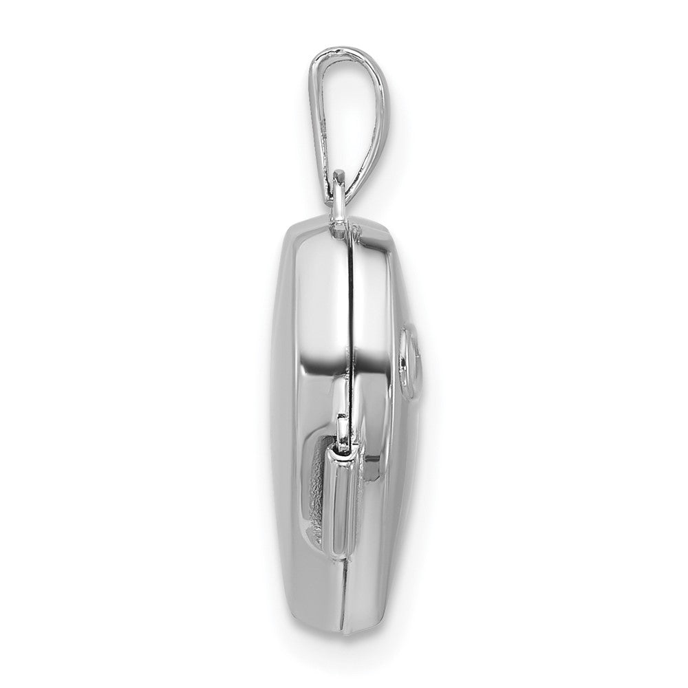 Sterling Silver Rhodium-plated Half Point Diamond Infinity 15mm Heart Locket QLS1195