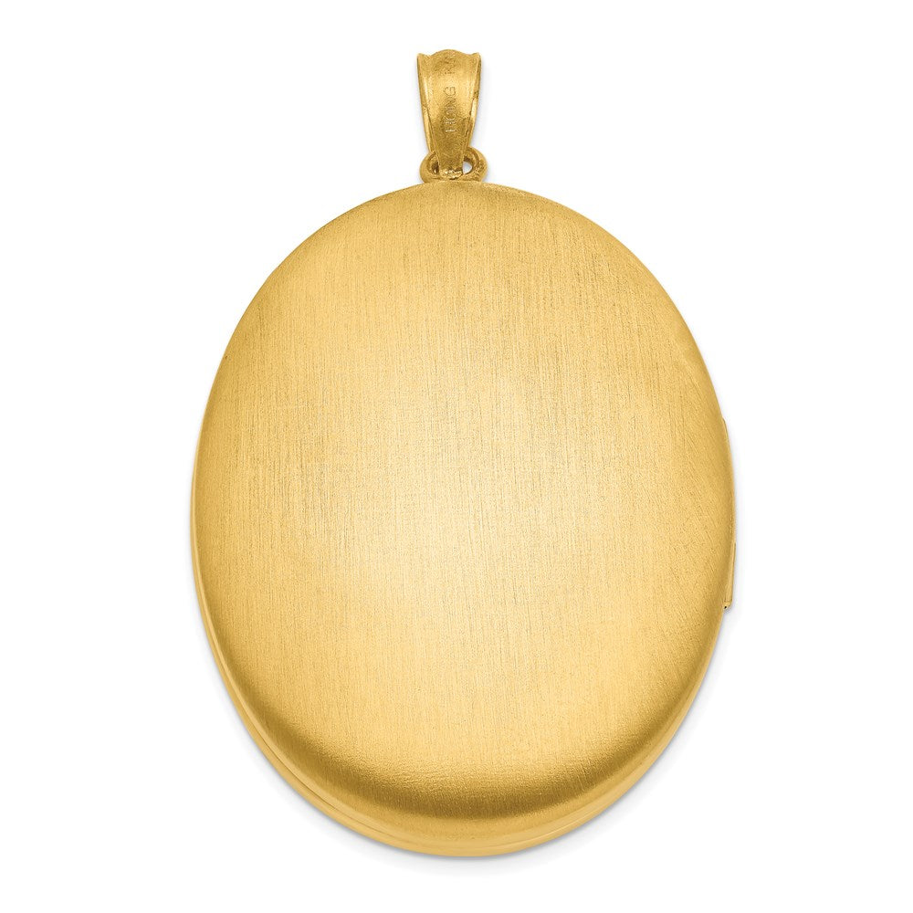 1/20 Gold Filled 34mm Enameled Flower Oval Locket QLS120