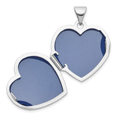 Sterling Silver Rhodium-plated Lab Created Emerald May Birthstone 18mm Heart Locket QLS1200_MAY