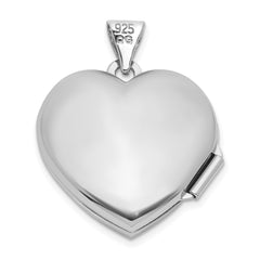 Sterling Silver Rhodium-plated Opal October Birthstone 18mm Heart Locket QLS1200_OCT