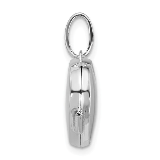 Sterling Silver Rhodium-plated Polished Reversible 15mm Heart Locket QLS1209