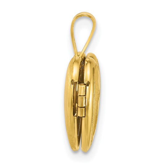 Sterling Silver Gold-plated Polished Front/Brushed Back Stars 12mm Heart Locket QLS1258GP