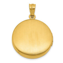 Sterling Silver Gold-plated Polished Front/Brushed Back 1/20 carat Diamond with Celtic Knot Border 20mm Round Locket QLS1259GP