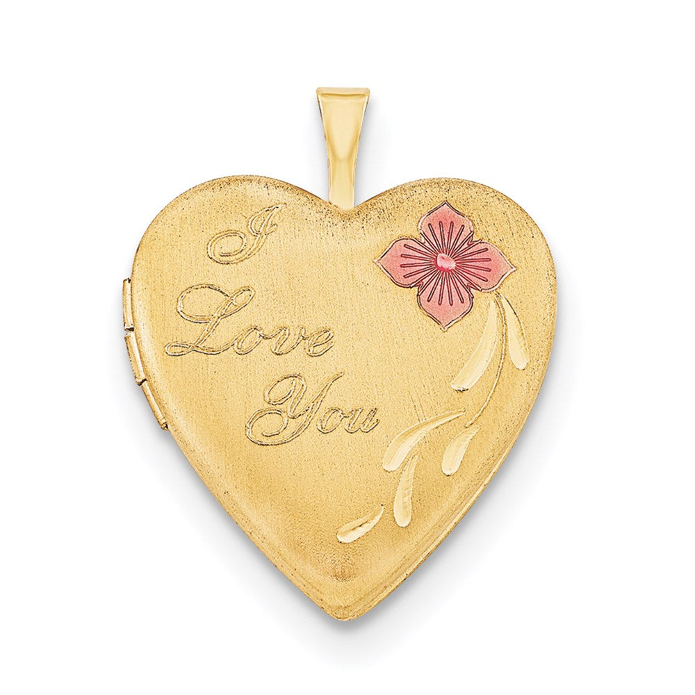 1/20 Gold Filled 20mm Enameled I Love You Heart Locket Necklace QLS276-18
