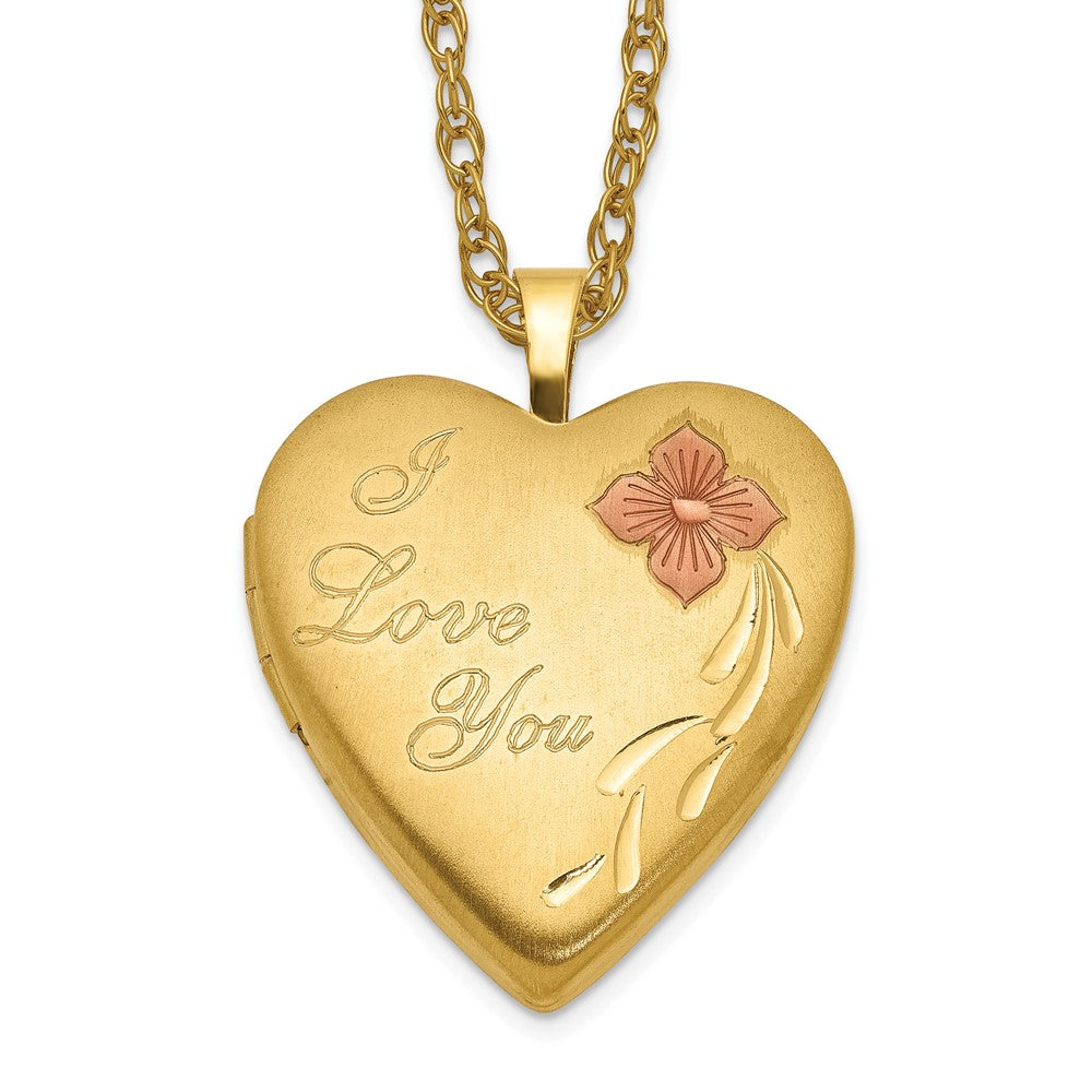 1/20 Gold Filled 20mm Enameled I Love You Heart Locket Necklace QLS276-18