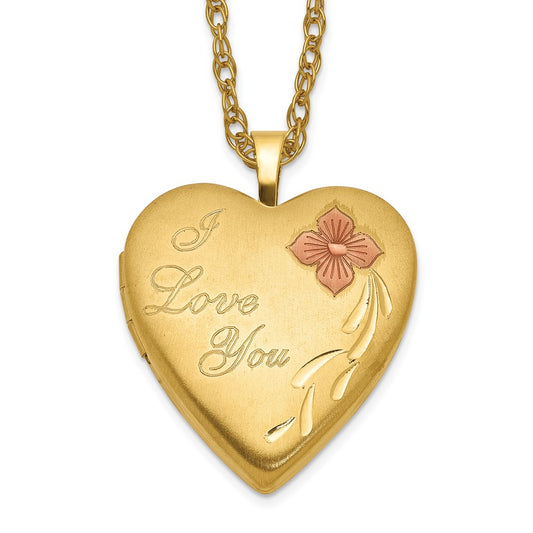 1/20 Gold Filled 20mm Enameled I Love You Heart Locket Necklace QLS276-18