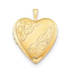 1/20 Gold Filled 20mm Side Swirled Heart Locket Necklace QLS282-18