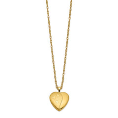 1/20 Gold Filled 16mm Satin and Polished Heart Locket Necklace QLS291-18