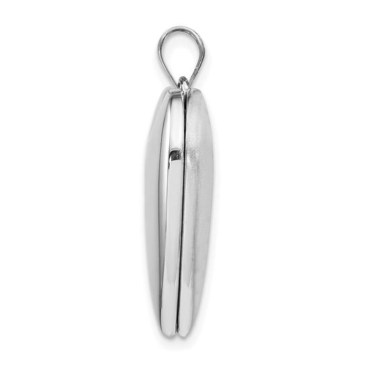 Sterling Silver Rhodium-plated 24mm Plain Heart Locket QLS303