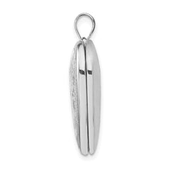 Sterling Silver Rhodium-plated 24mm D/C Cross Heart Locket QLS387