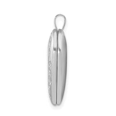 Sterling Silver Rhodium-plated 20mm D/C Heart Locket QLS427