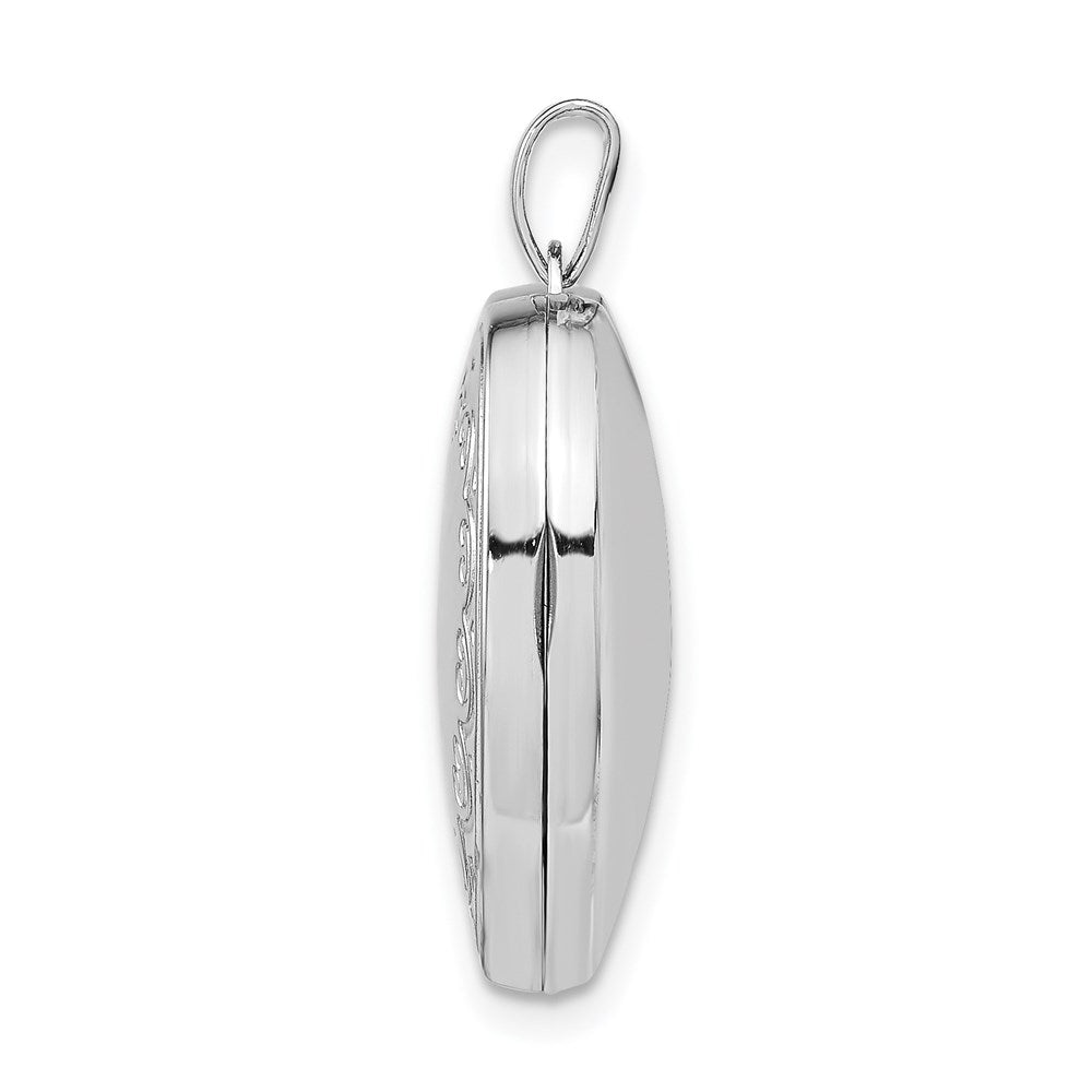 Sterling Silver Rhodium-plated Heart Locket QLS43