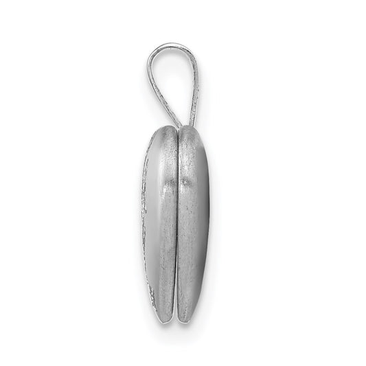 Sterling Silver Rhodium-plated Butterflies 12mm Heart Locket QLS480