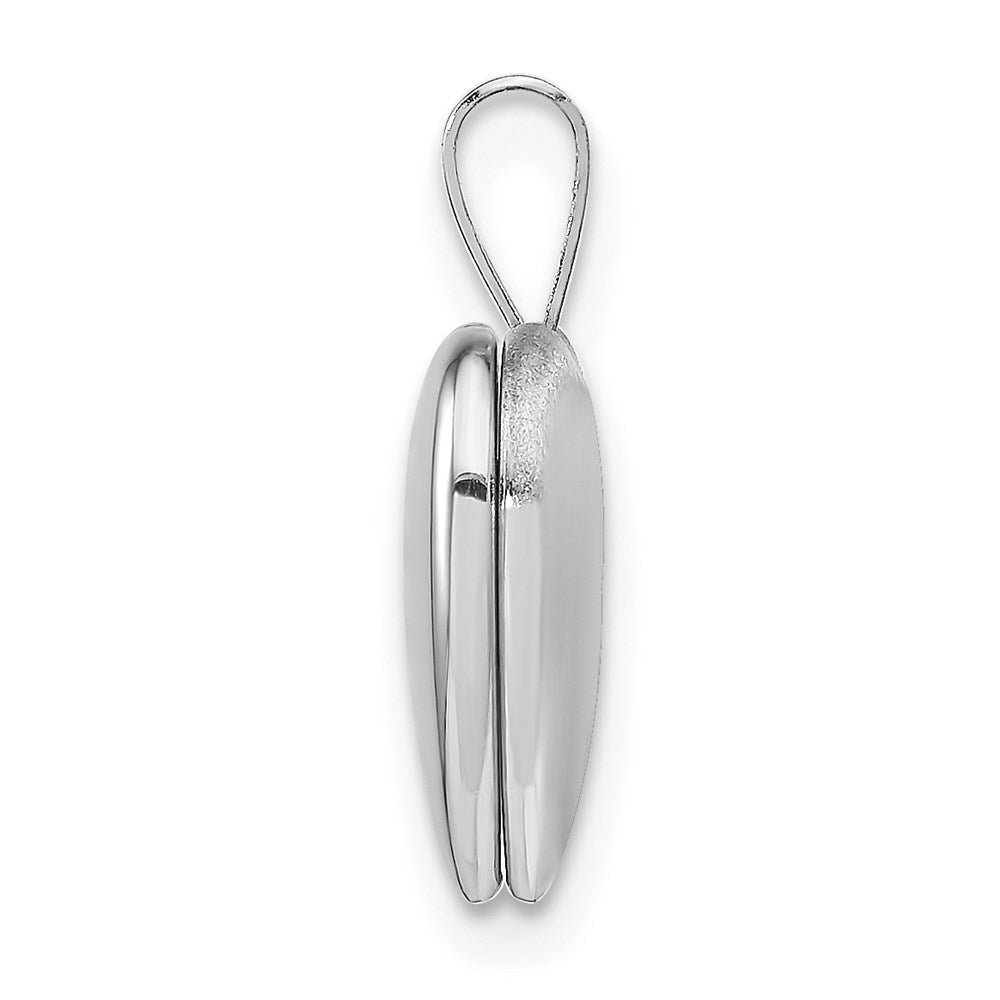 Sterling Silver Rhodium-plated Polished 12mm Heart Locket QLS484