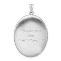 Sterling Silver Rhodium-plated & Diamond Footprints 34mm Oval Locket QLS569
