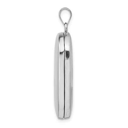Sterling Silver Rhodium-plated Polished Rectangular Locket QLS573
