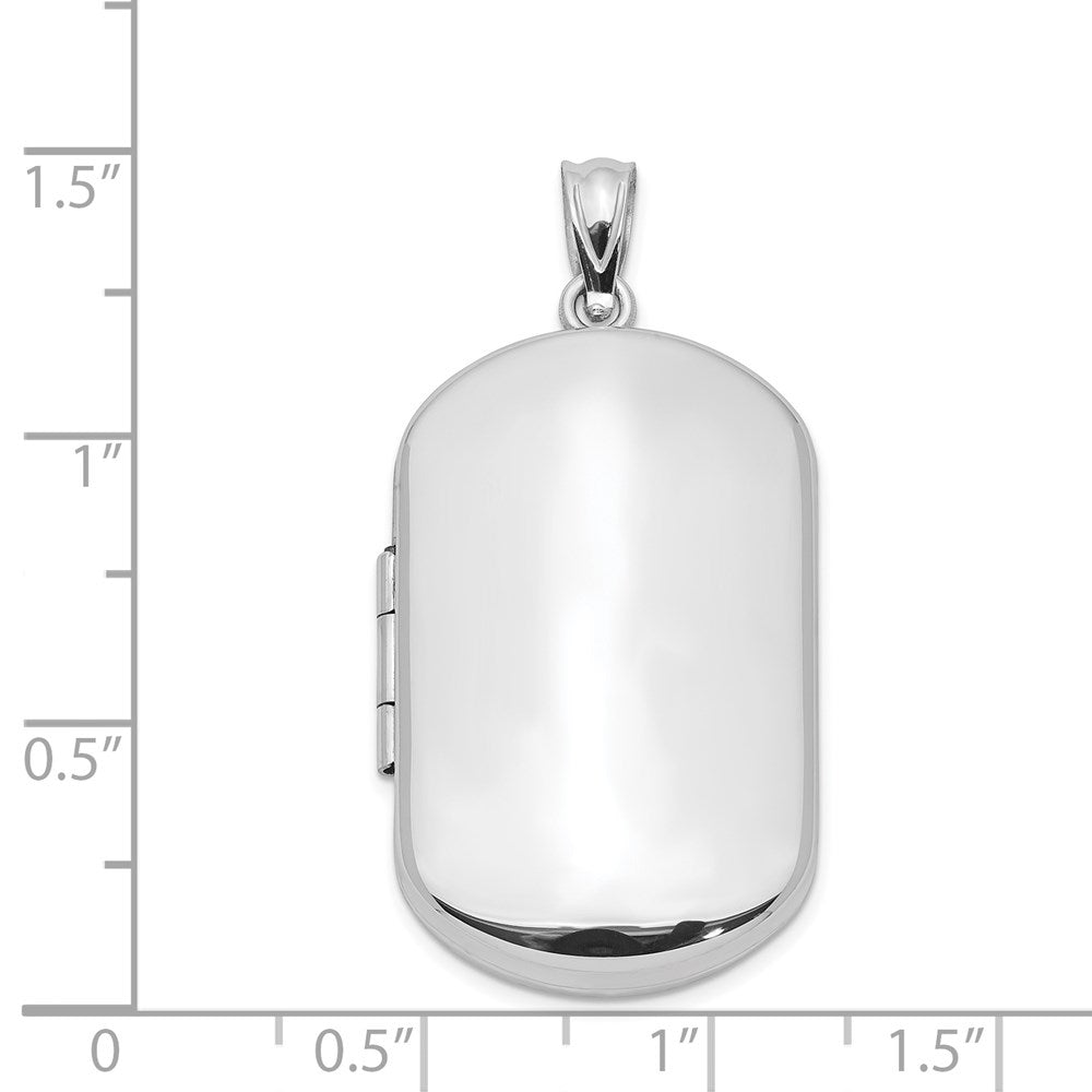 Sterling Silver Rhodium-plated Polished Rectangular Locket QLS573