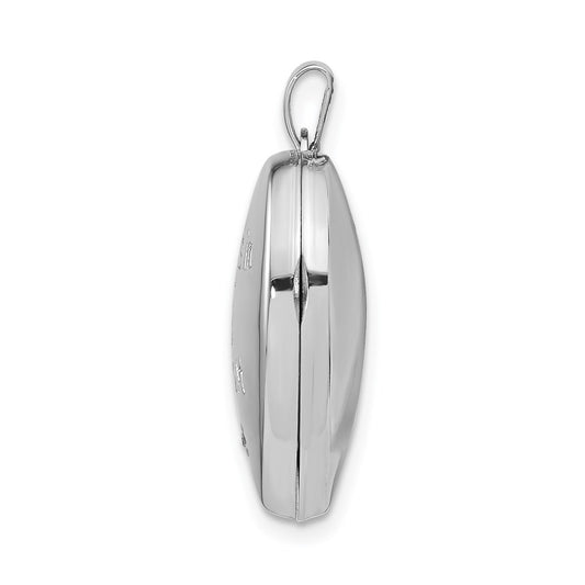 Sterling Silver Rhod-plated & Gold-tone Always In My Heart Dia Heart Locket QLS602
